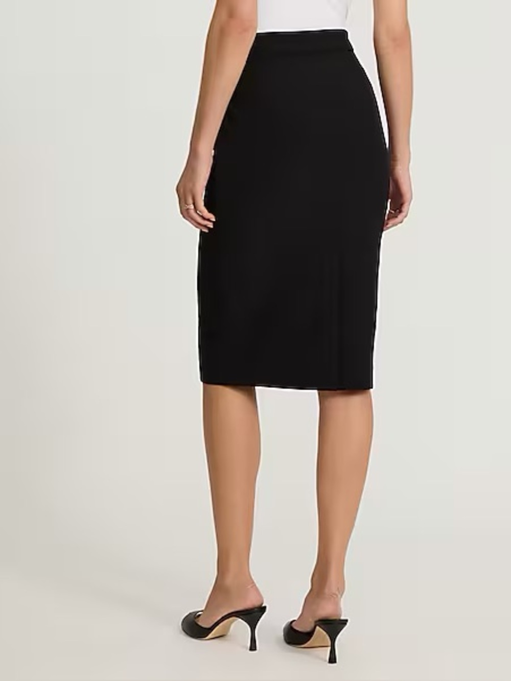 Express High Waisted Midi Pencil Skirt Black - Picture 3 of 10